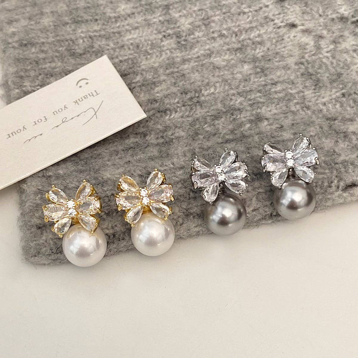 SIMPLE HIGH-GRADE BOW ZIRCON EARRINGS FOR WOMEN_CWAJE2998