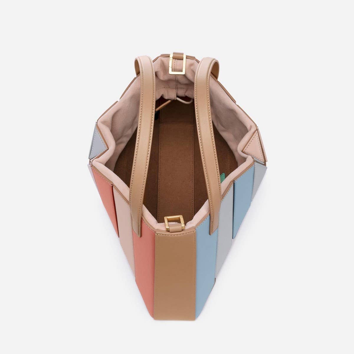 CONTRAST COLOR PATCHWORK DRAWSTRING HANDBAG_CWAB1928
