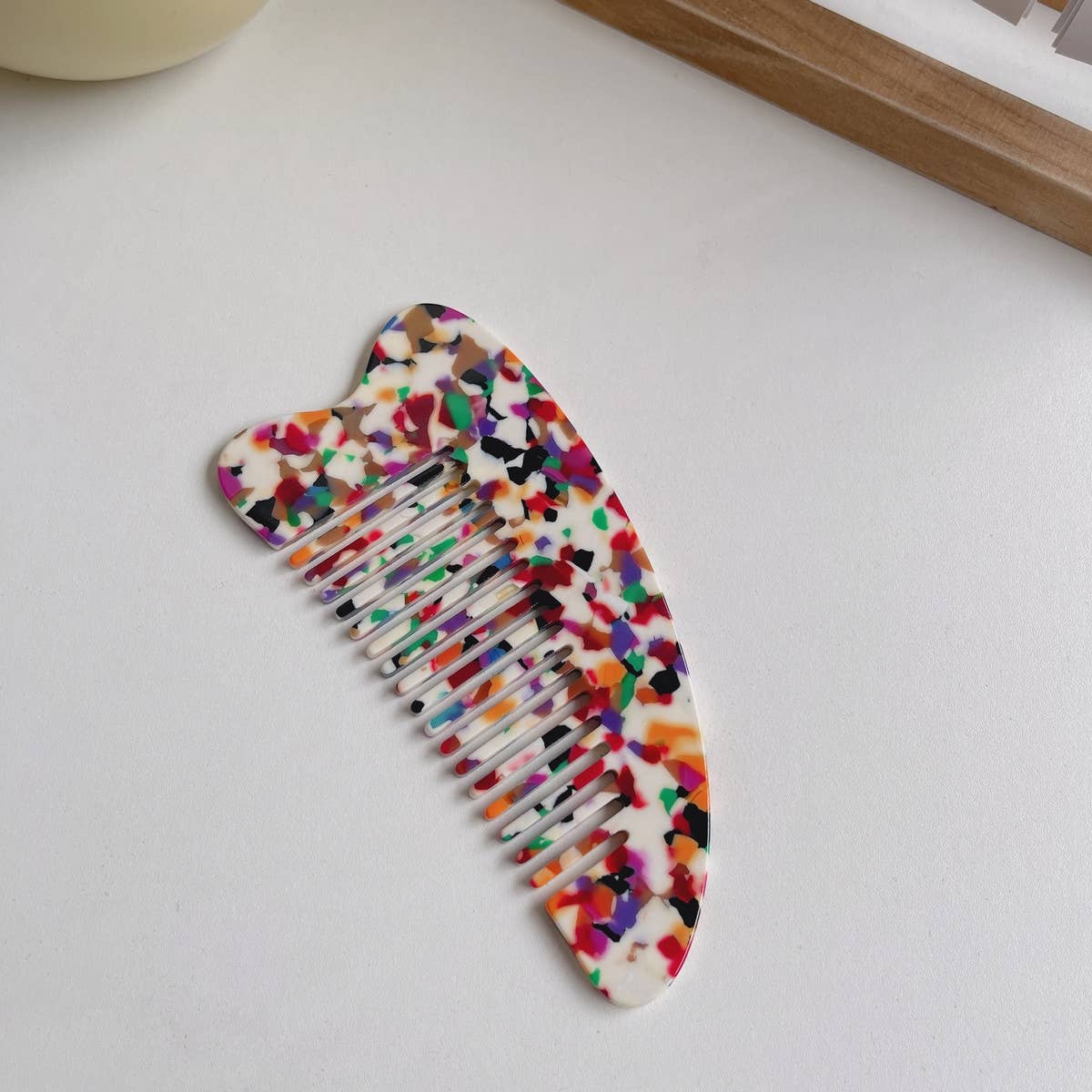 FASHIONABLE HEART LARGE FINE TOOTH HAIR COMB