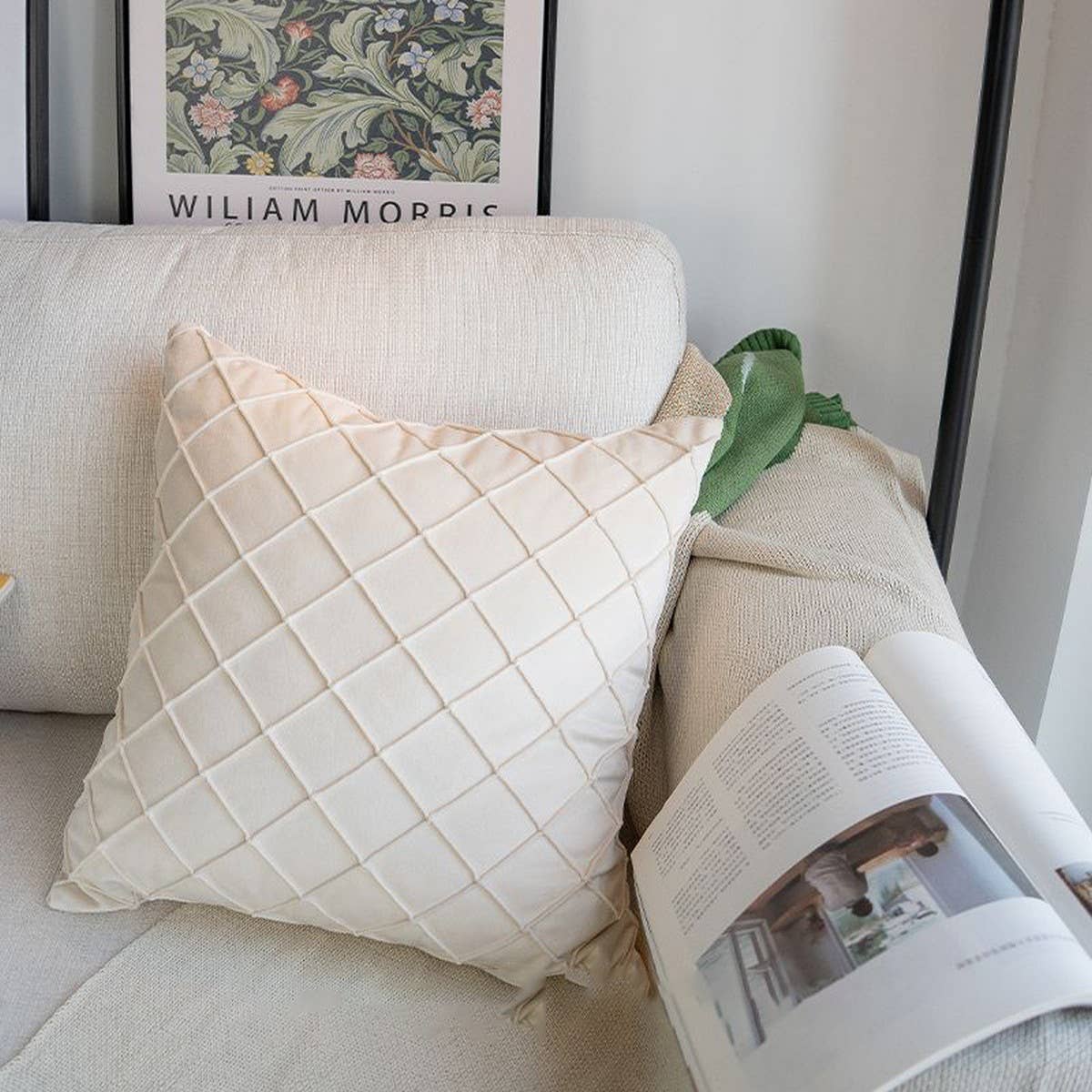 Luxury White Green Sofa Pillow Cover Modern Cushion