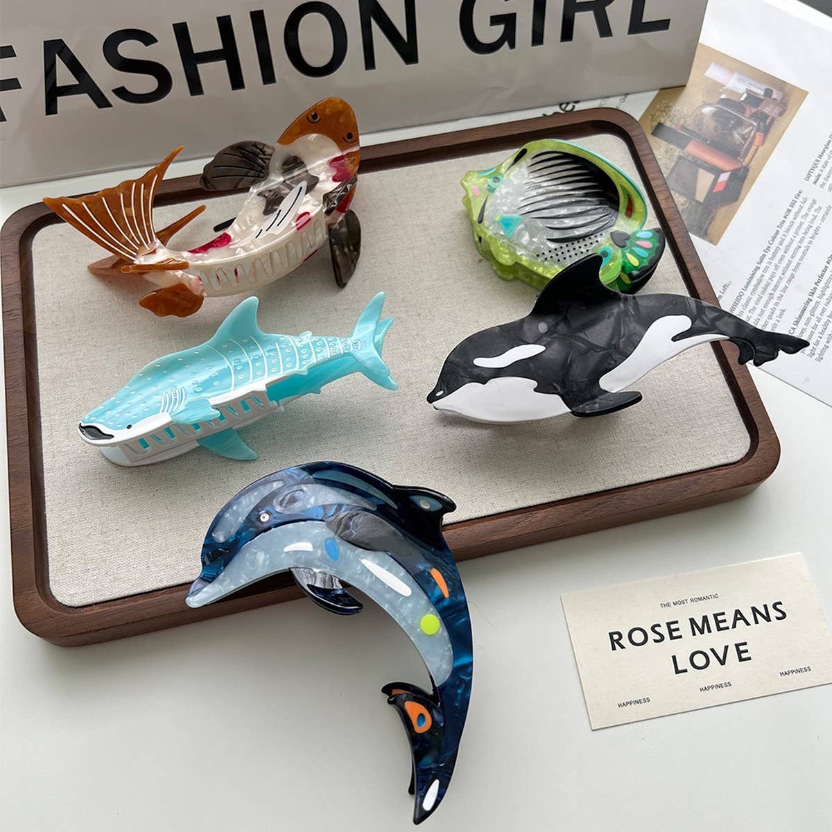 Ocean Hair Claw,Dolphin Whale Jellyfish Large Clip_CWAHA5705
