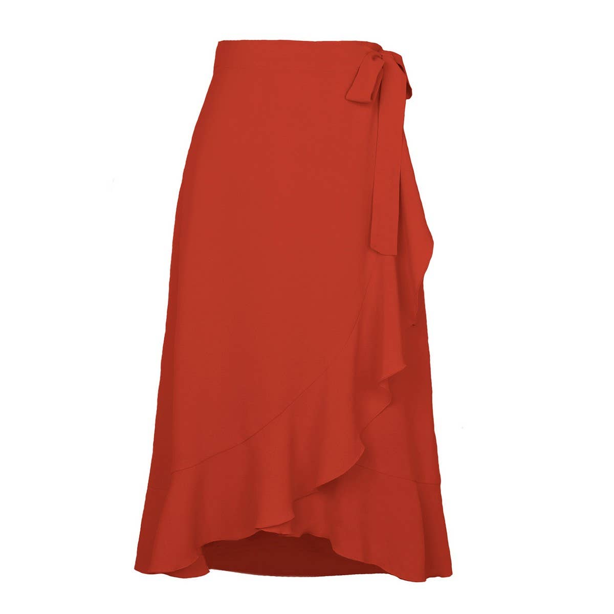 ONE-PIECE LACE-UP LONG SKIRT SOLID COLOR SKIRT_CWAB4800