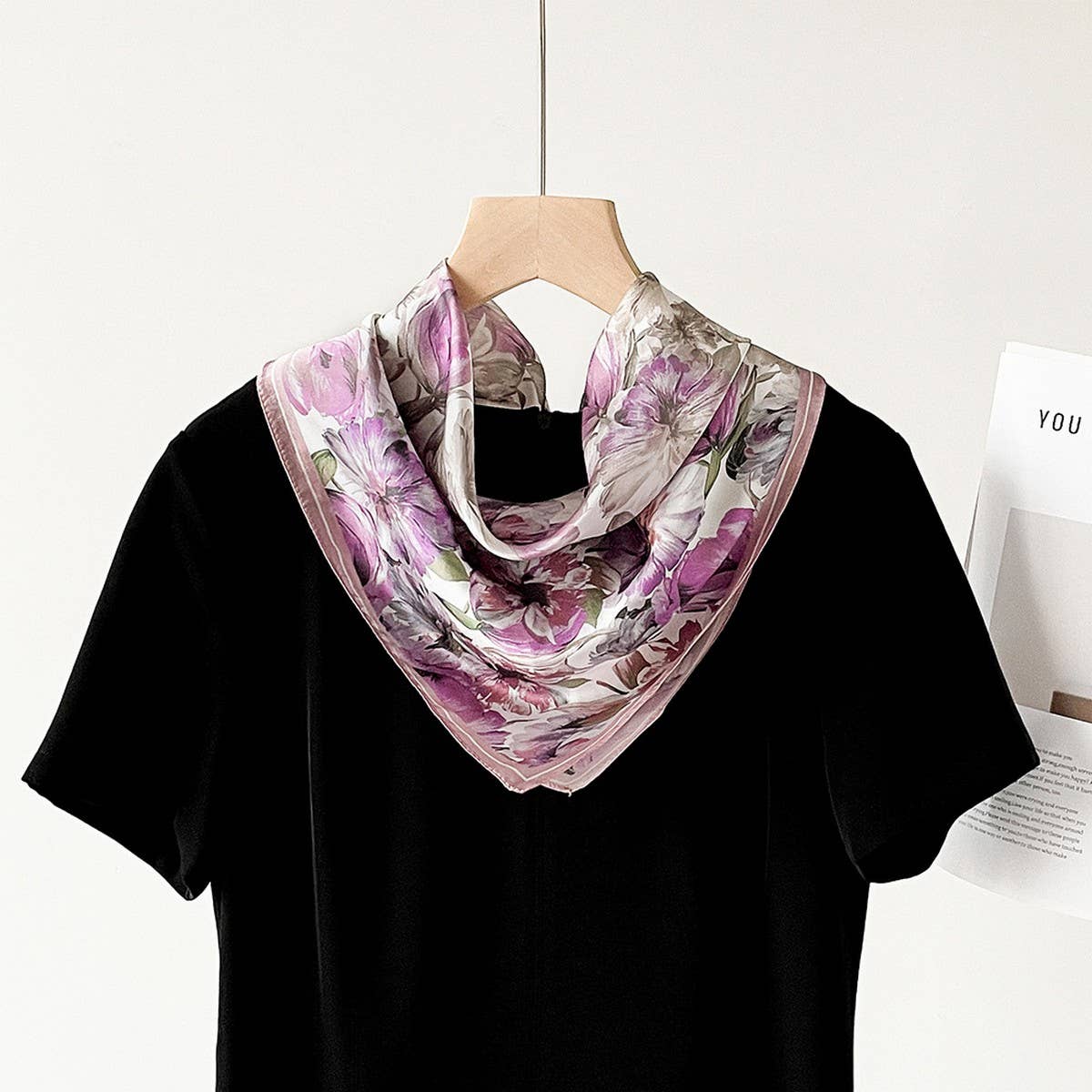 Silk Square Scarf ? Elegant Chinese Floral Print