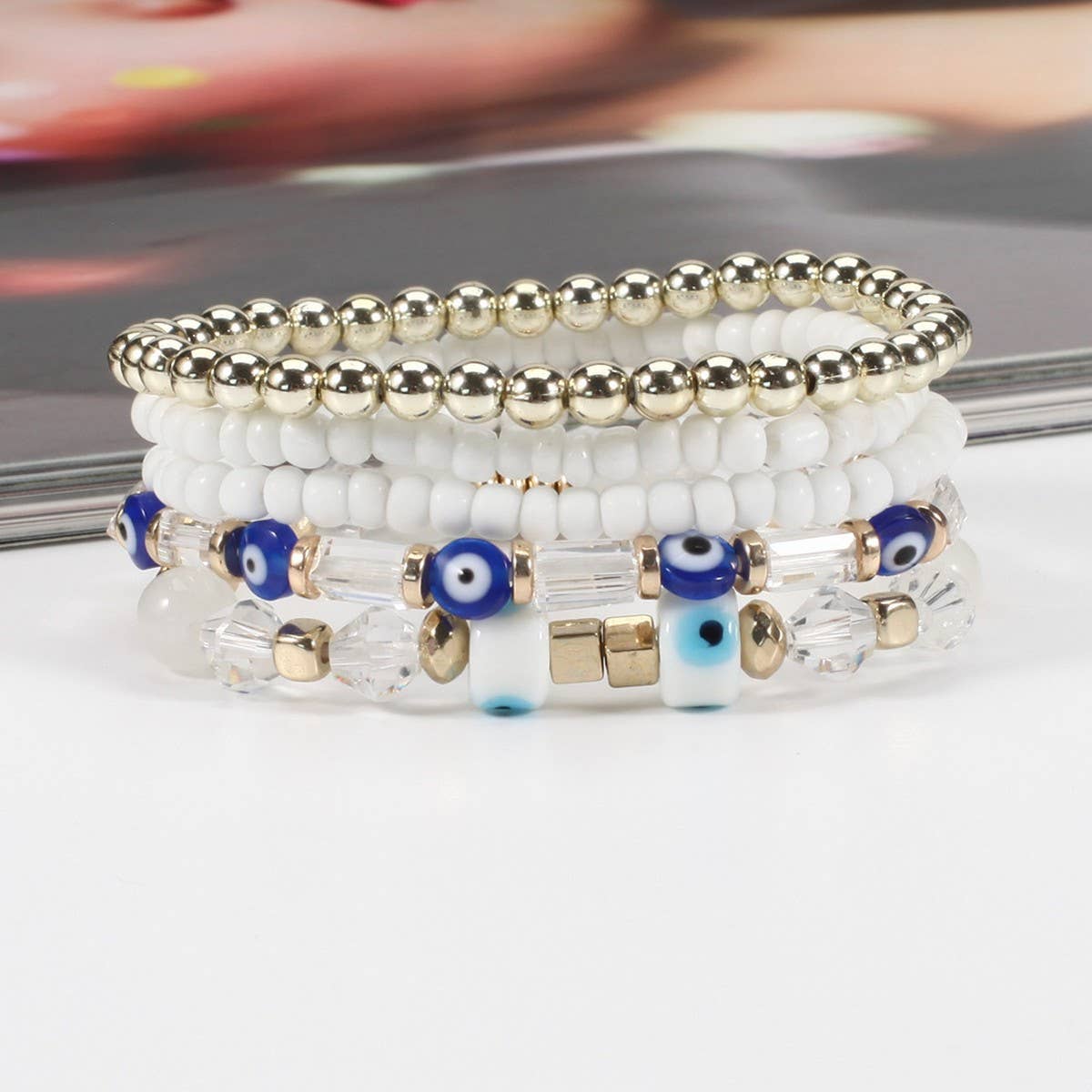CWAJE05681_BOHO EYE BEADED MULTI LAYER BRACELET FOR WOMEN