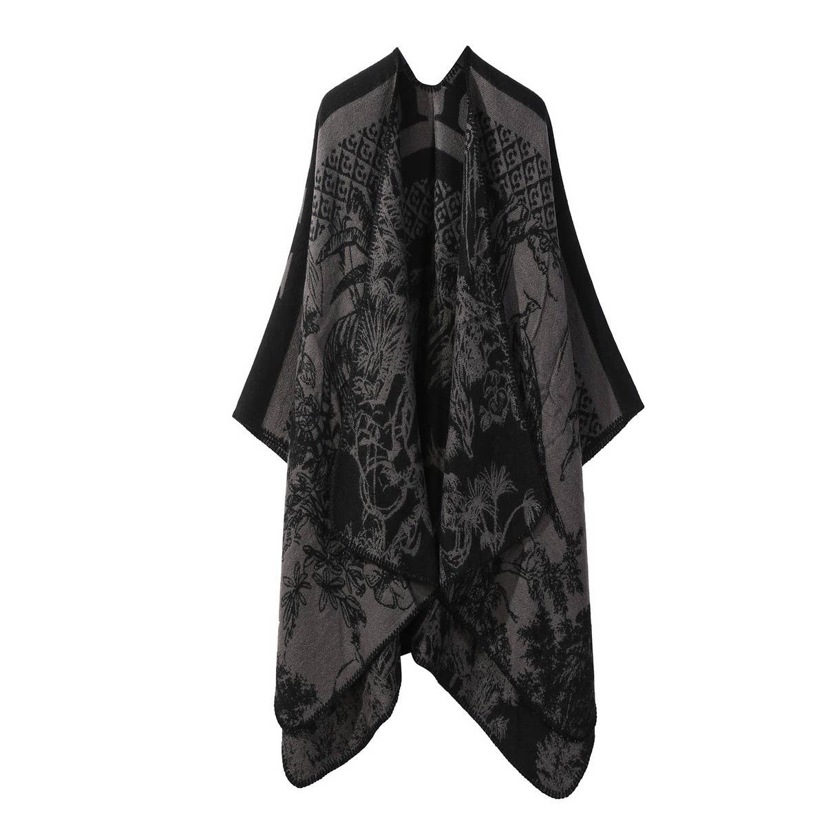 CAPE DARK DOUBLE-SIDED WARM OUTER WEAR THICK SHAWL_CWASC2125