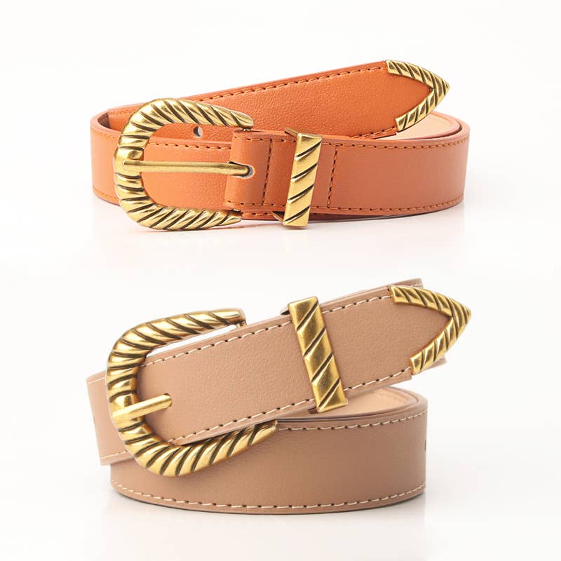 Versatile needle buckle belt with threaded belt