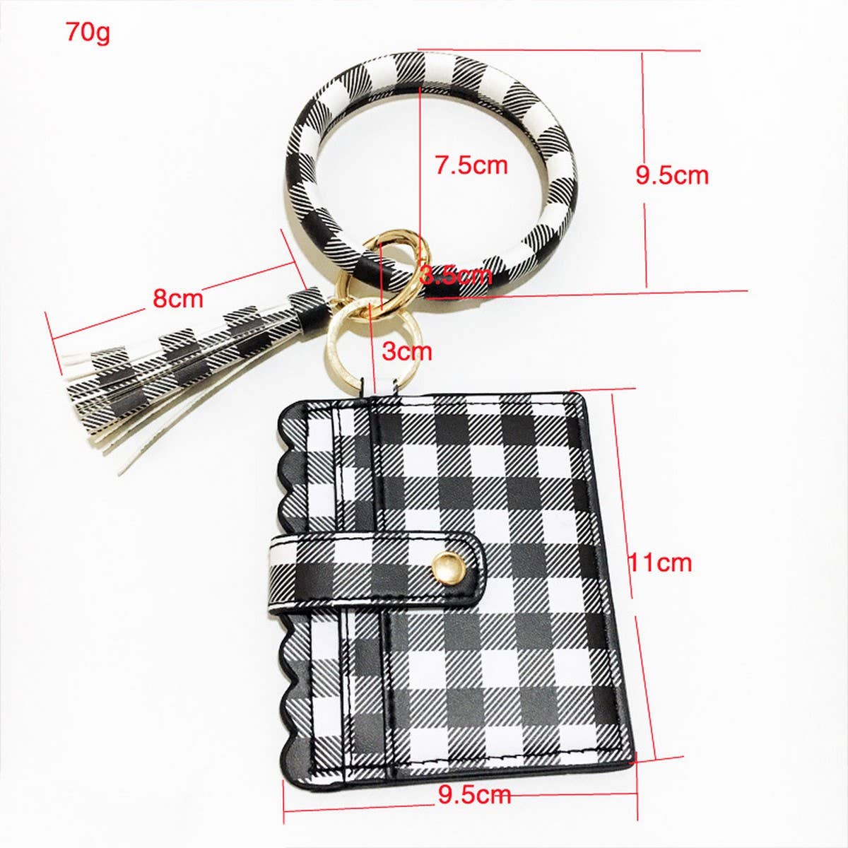 Leopard Keychain Bangle with PU Card Holder_CWAB5006