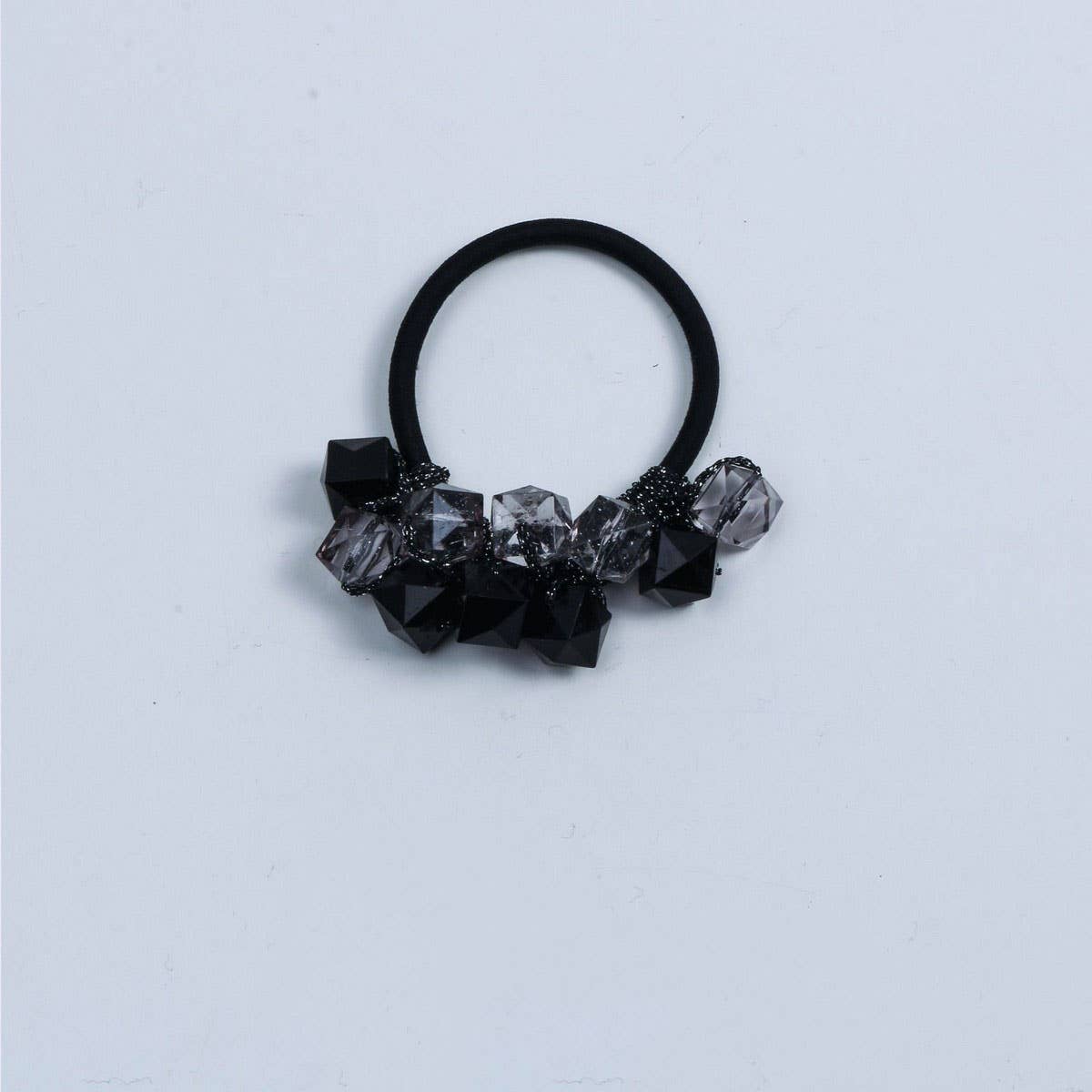 Fresh Clear Square Bead Hair Tie Cute Simple Band