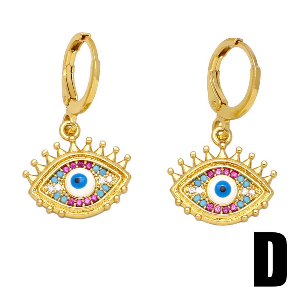 BEADED PEARL EYE DANGLE EARRINGS HYPOALLERGENIC_CWAJE0980