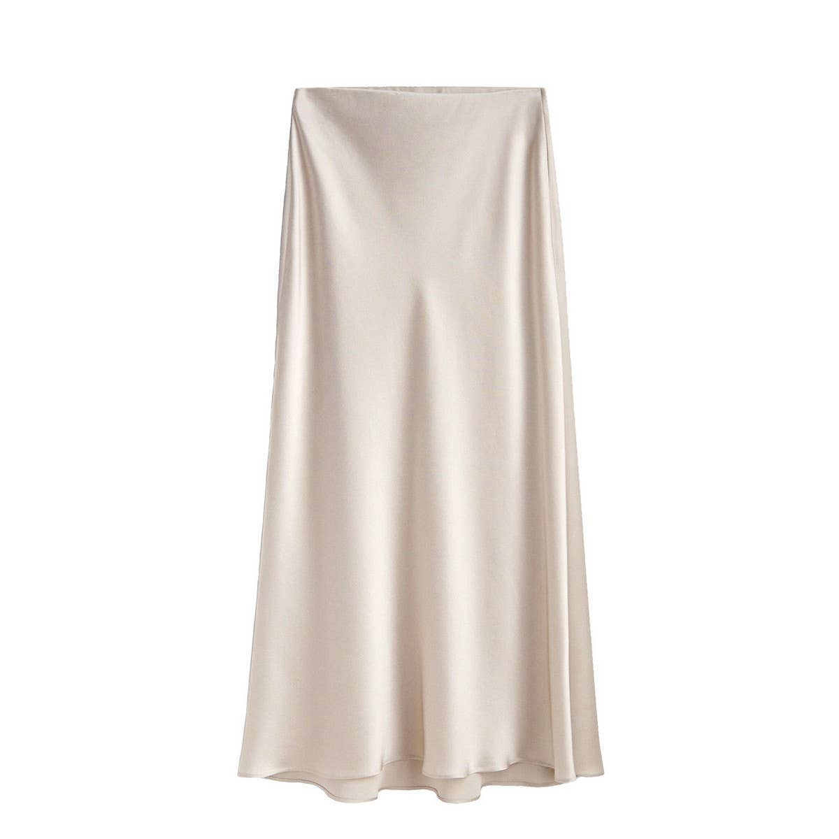 ACETATE SATIN SKIRT HIGH WAIST SLIT MAXI SKIRT_CWAB4804