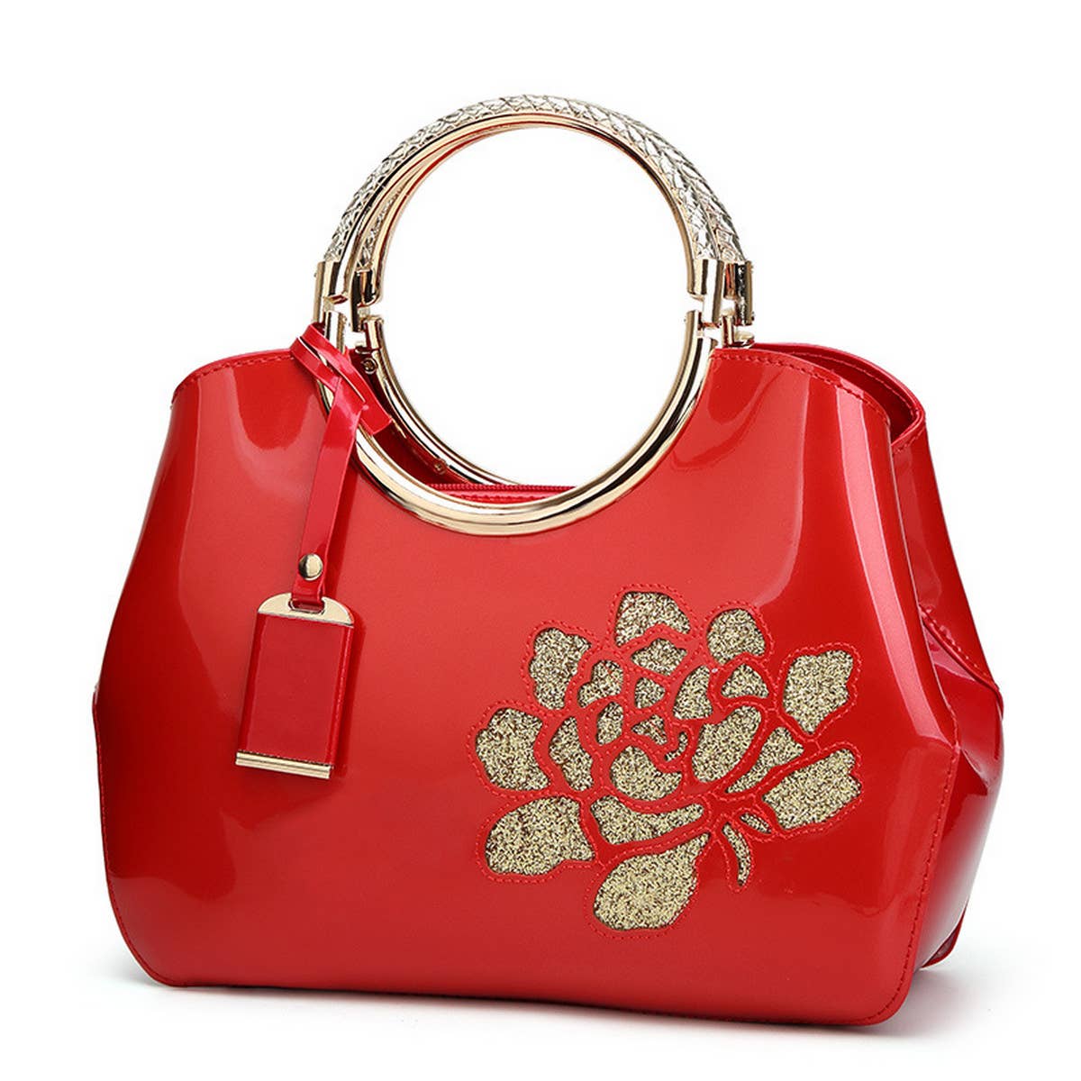 VINTAGE PRINT SHINY SHELL TOTE BAG_CWAB2640