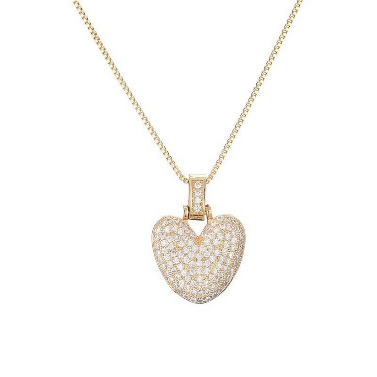 Copper Zirconia 26 Letters Pendant Necklace