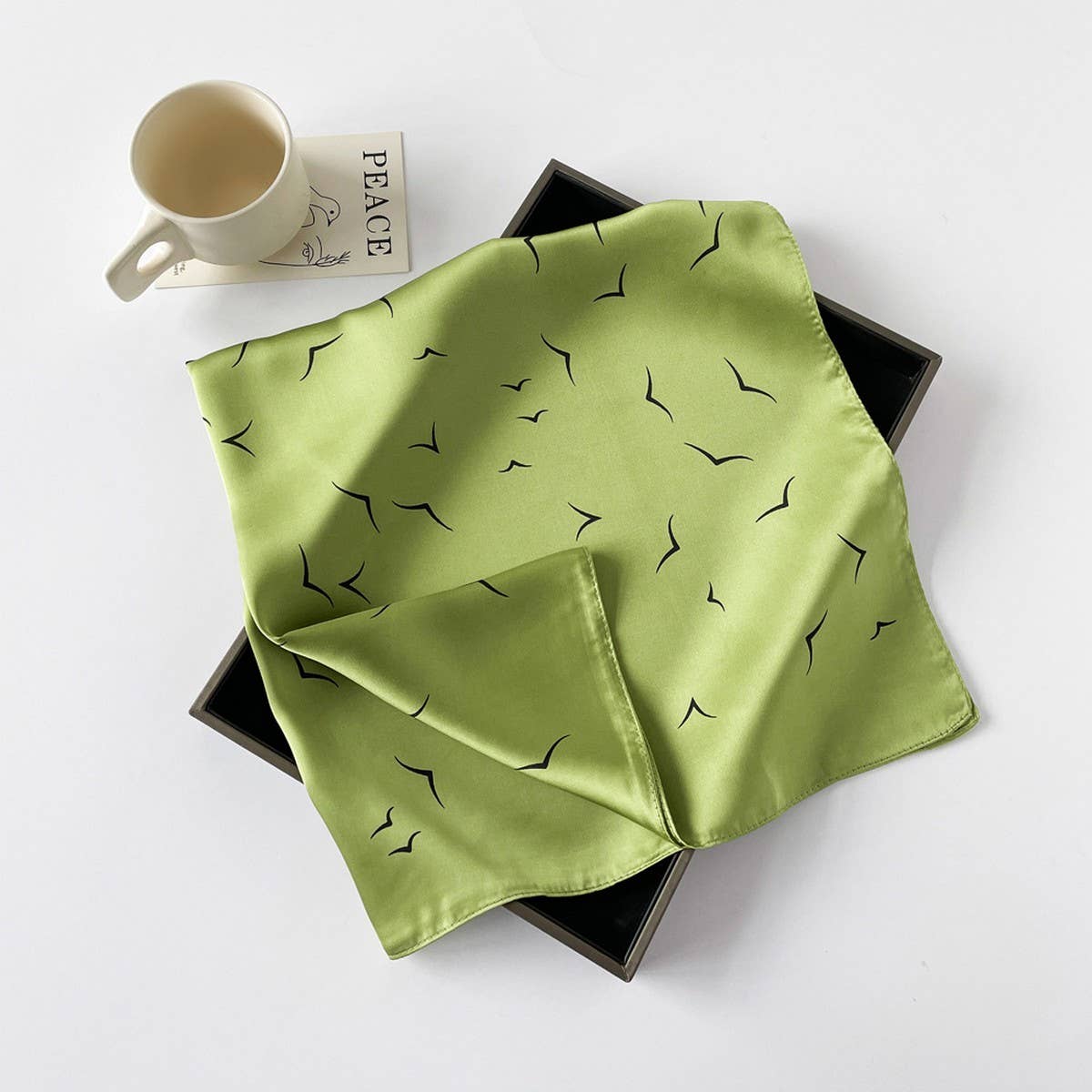 Elegant Polka Dot Satin Silk Scarf