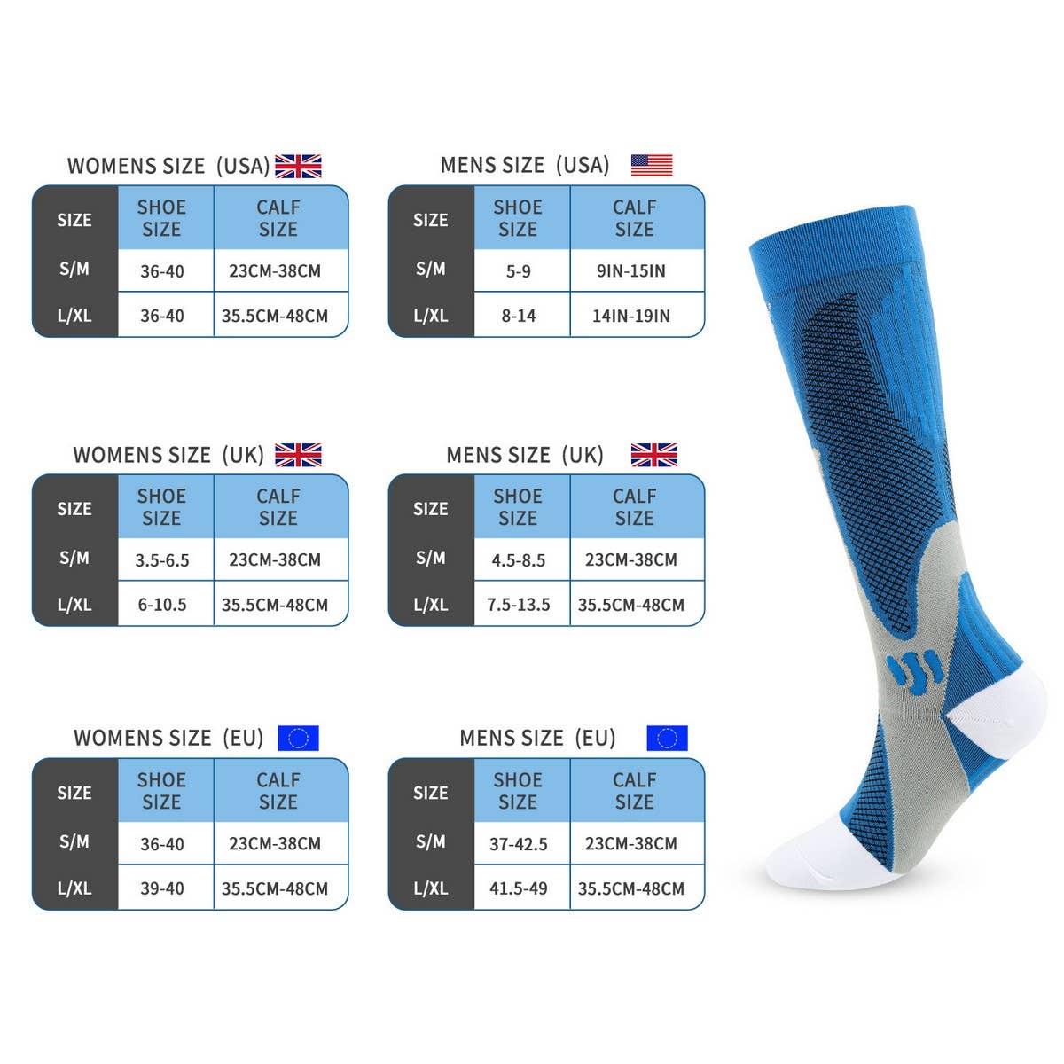 WOMEN'S OUTDOOR SPORTS LONG COMPRESSION SOCKS