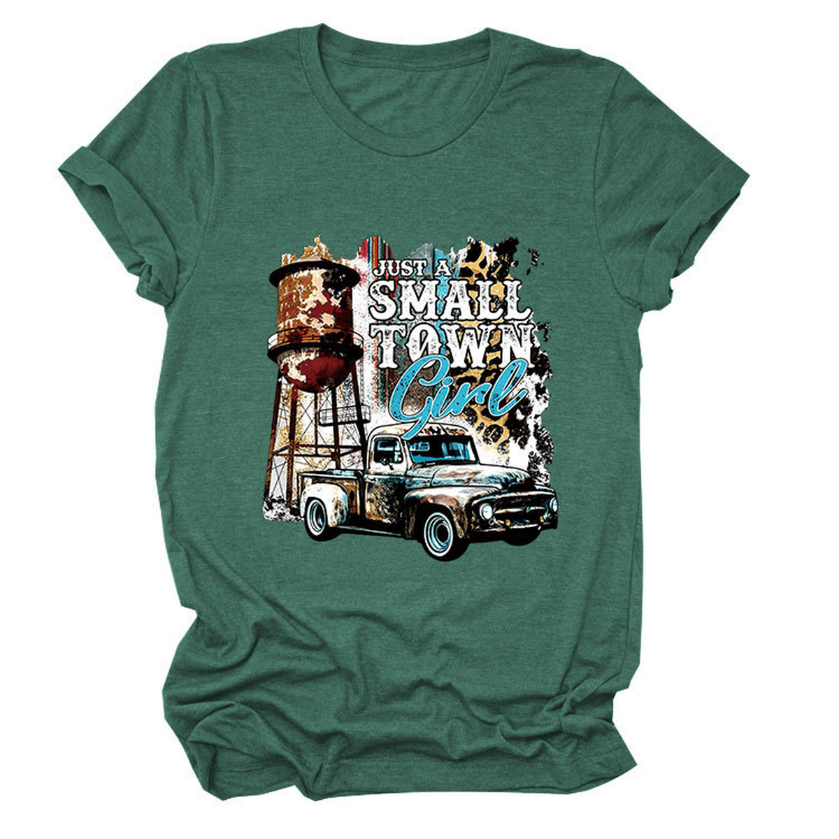 Just a Small Town Girl Print T-Shirt – Loose Fit_CWTTS1525