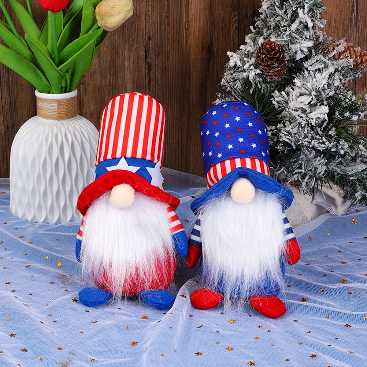 AMERICAN FLAG INDEPENDENCE DAY DOLL FIGURINE_CWMM2914