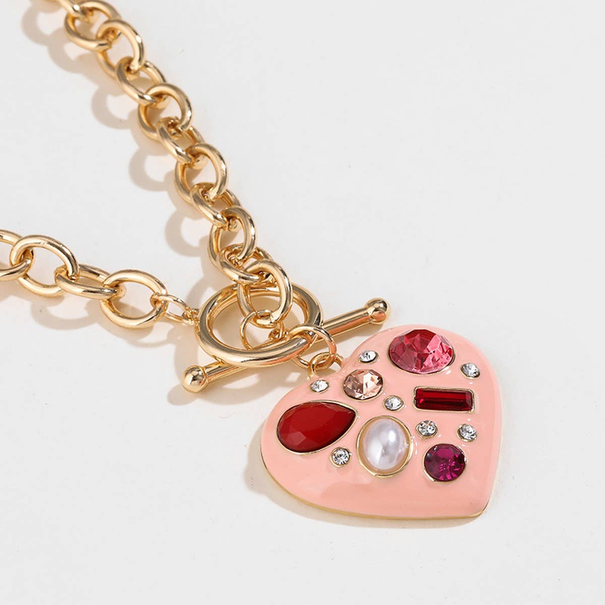 LOVE PEACH OIL PENDANT NECKLACE SET FOR WOMEN