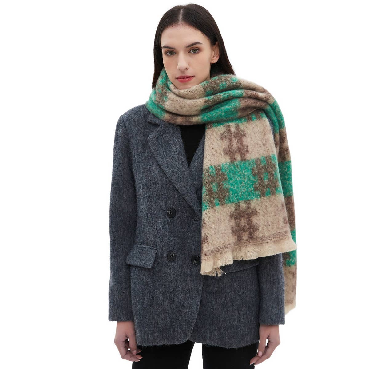 Circle Yarn Jacquard Scarf ? Unisex Winter Wrap