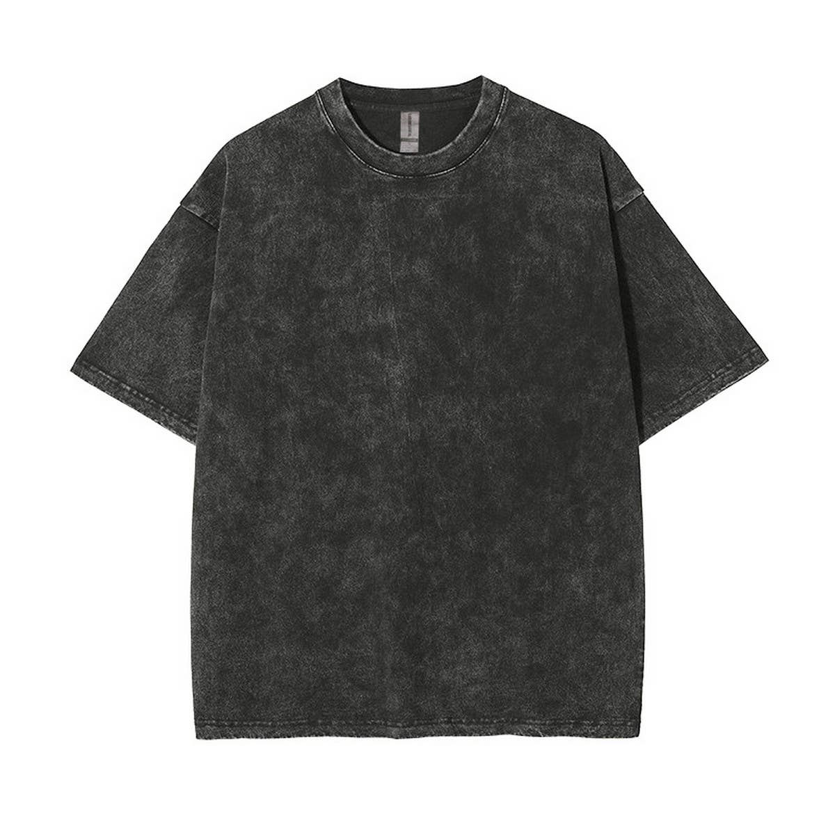 250g Vintage Washed Wax-Dyed Cotton T-Shirt – Custom Logo