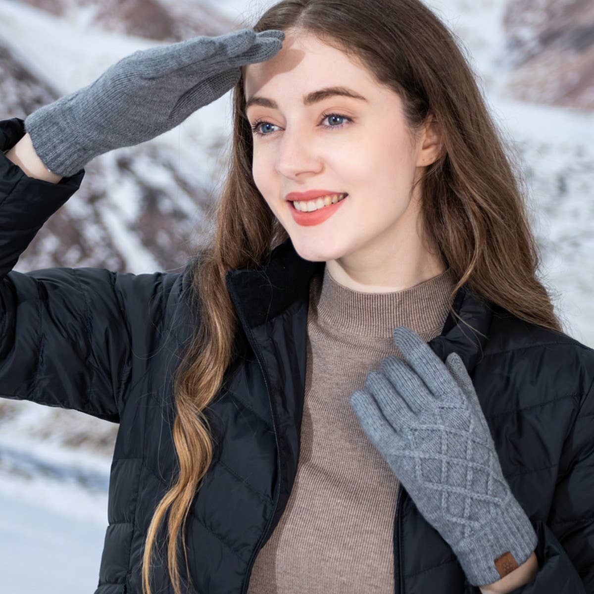 SOLID COLOR WARM TOUCH SCREEN KNITTED GLOVES_CWAG0388
