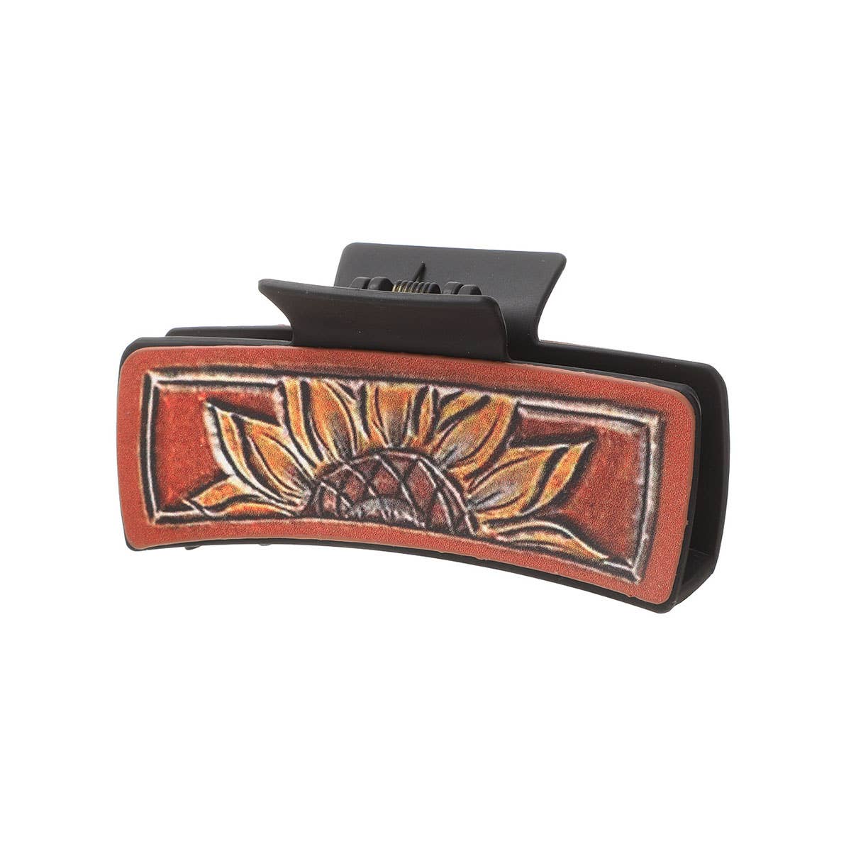 Sunflower PU Leather Hair Claw, Western Style