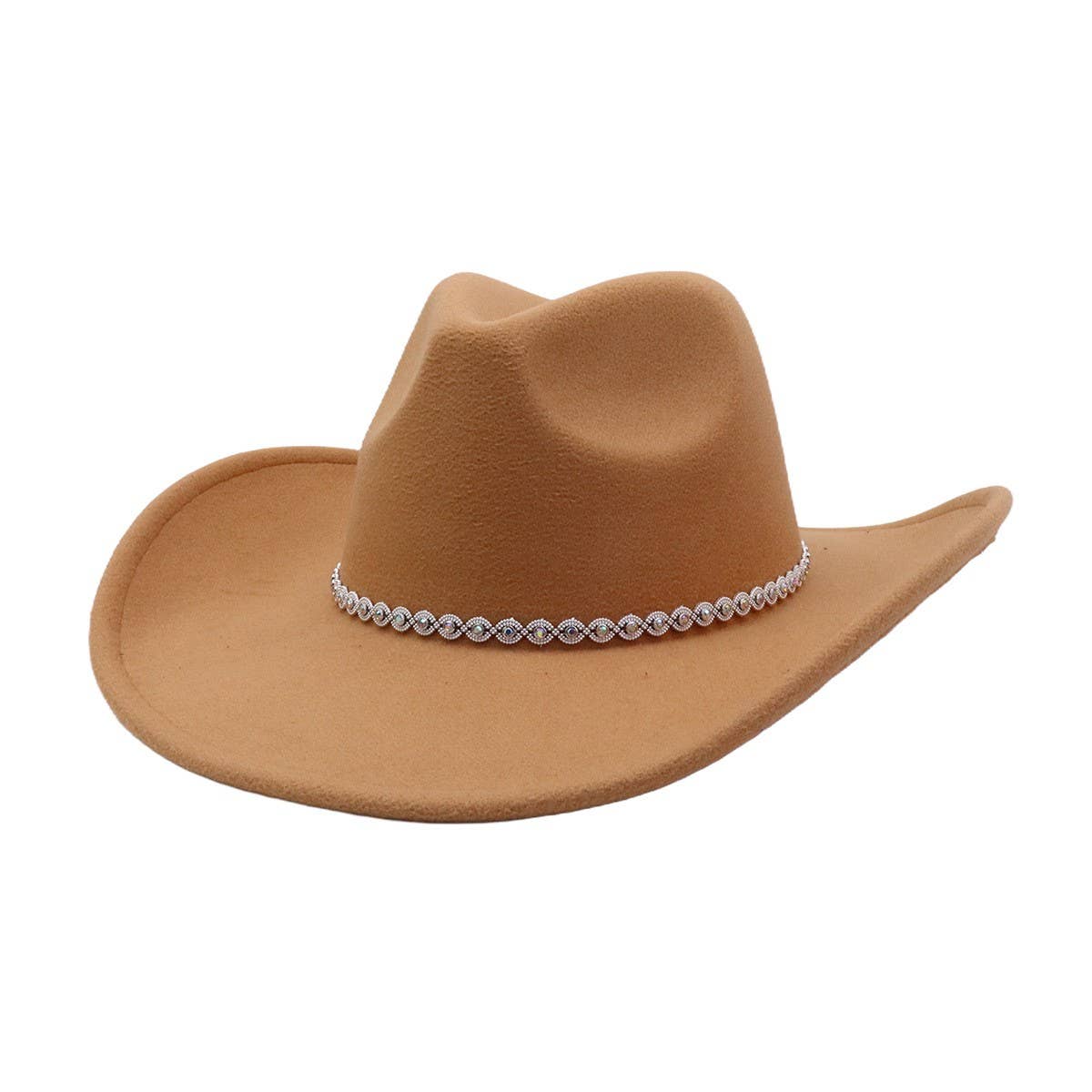 New Western Cowboy Fedora Hat Ethnic Wool Style_CWAH04475