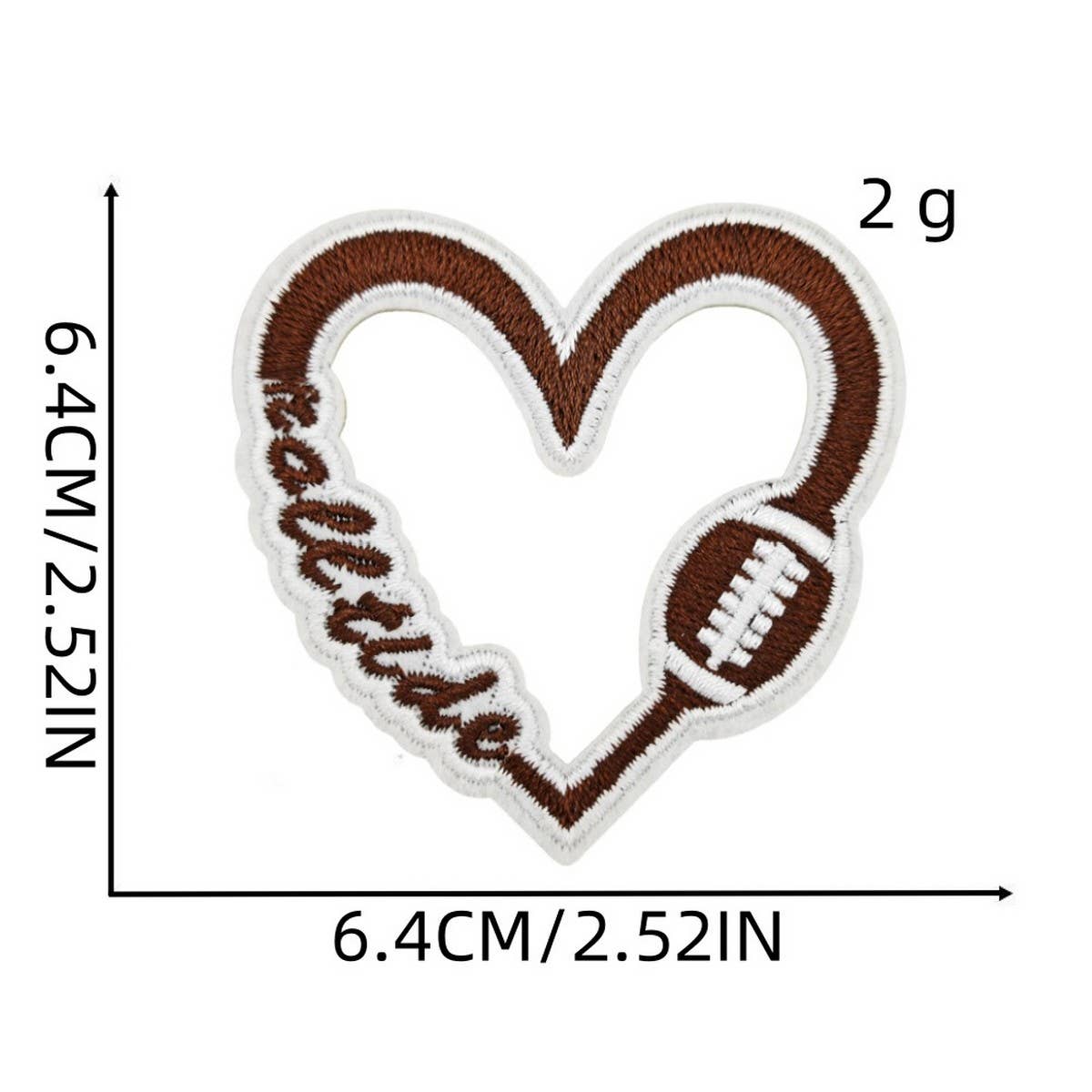 FOOTBALL BADGE HEART ACCESSORY PATCH