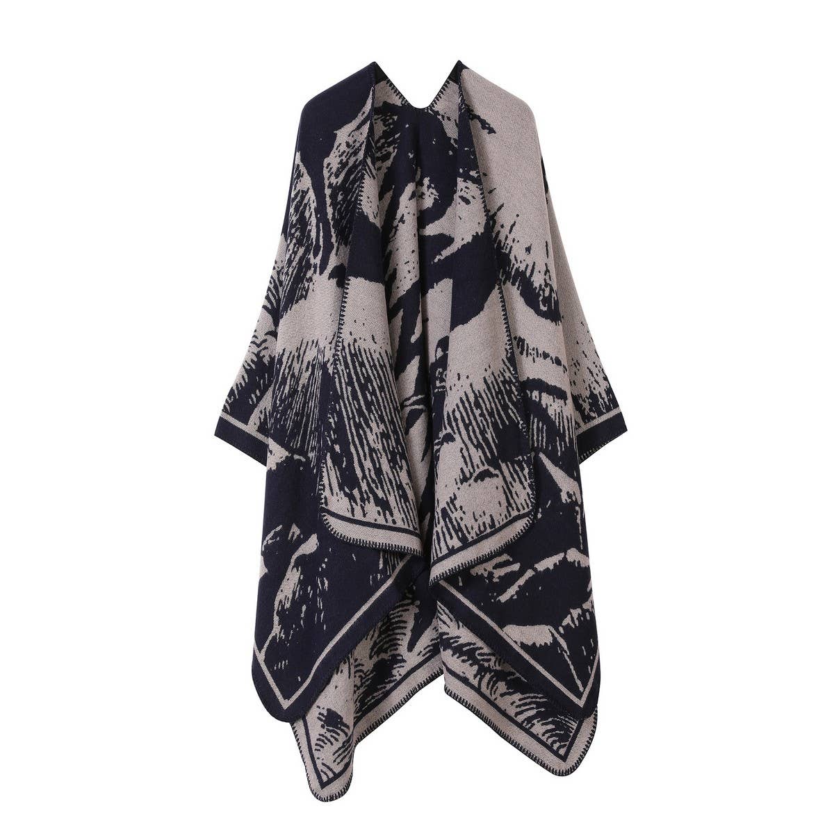 FAUX CASHMERE SHAWL CAPE WARM CLOAK