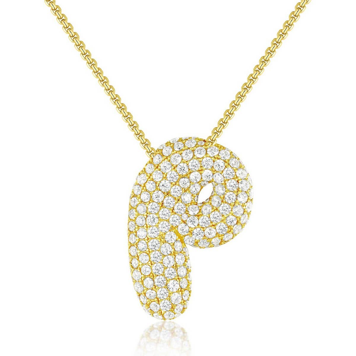 Fashionable Pendant Necklace - Zirconia Letters