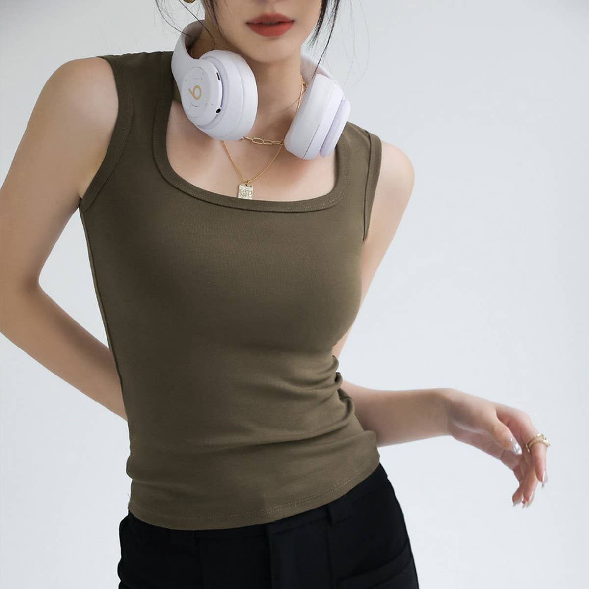Pure Cotton Vest Bottoming Camisole Basic Tank Top_CWTTK0793