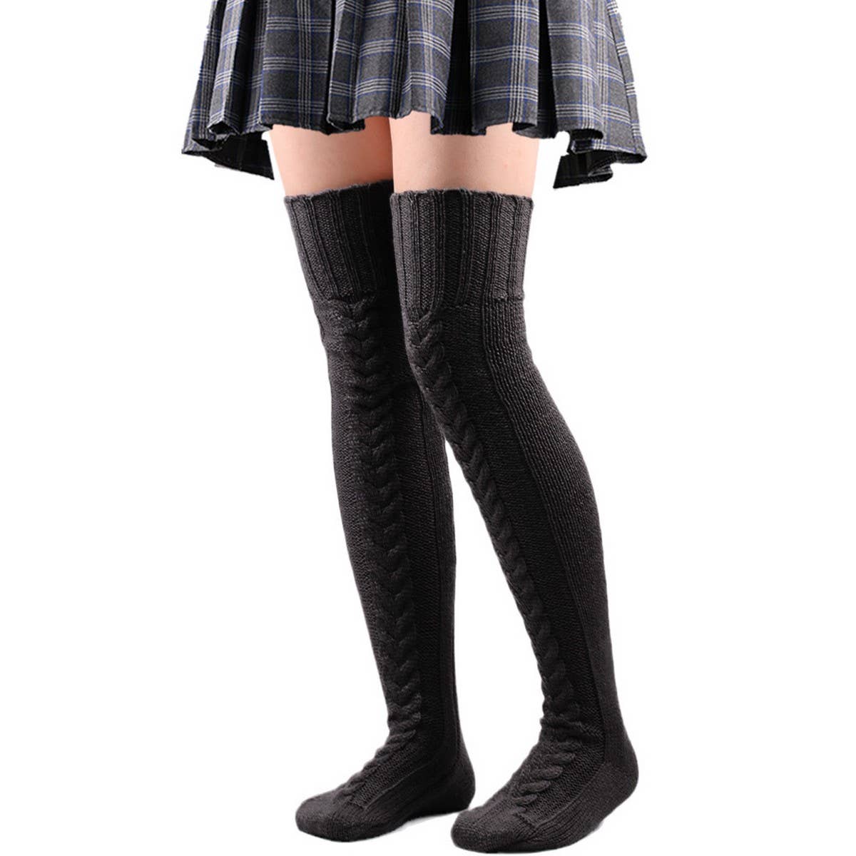 AUTUMN AND WINTER WARM SOLID COLOR KNEE SOCKS_CWMS0307
