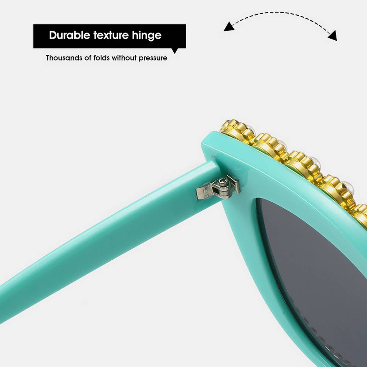 HANDMADE RHINESTONE PEARL RETRO CAT-EYE SUNGLASSES