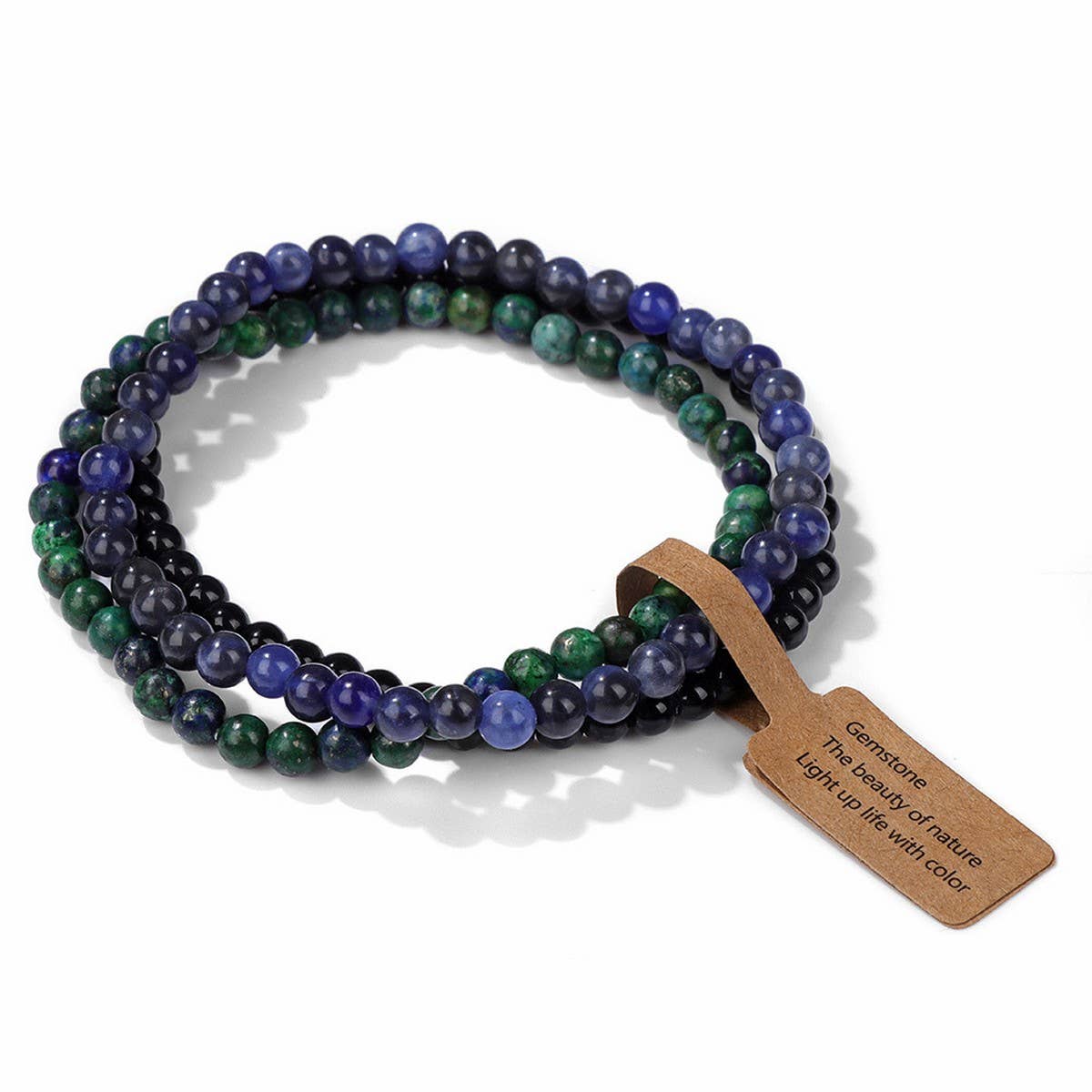 CWAJE4219_VINTAGE NATURAL STONE 4MM BEAD SET BRACELET