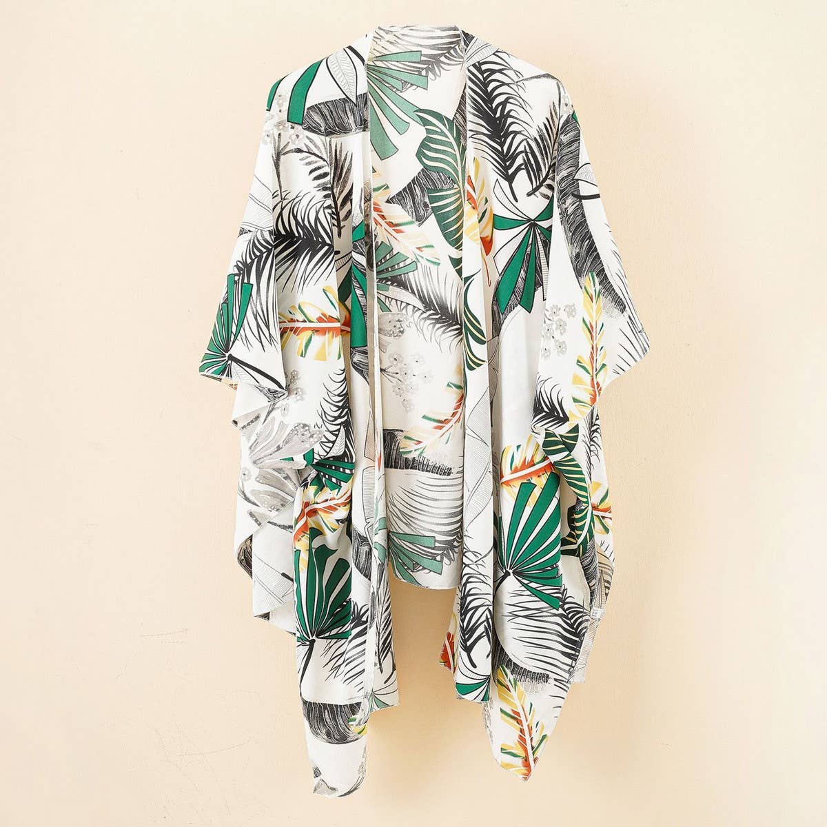 BOHO FLOWER PRINT FRONT OPEN KIMONO FOR SUMMER_CWASC0799