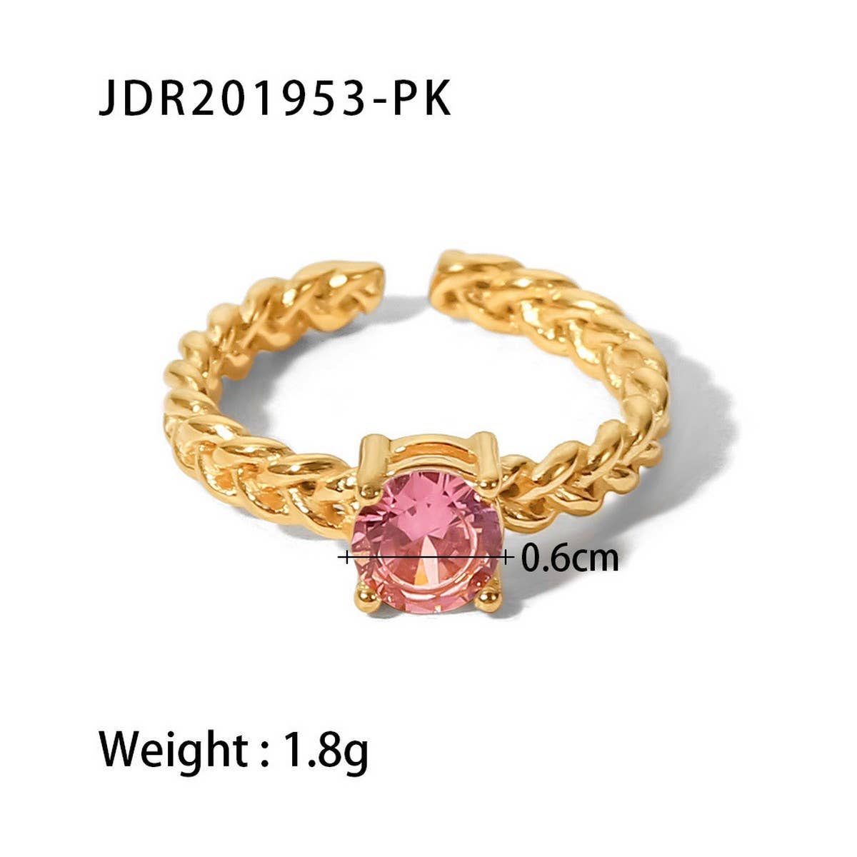 ZIRCON INLAY RINGS ADJUSTABLE TITANIUM STEEL RINGS_CWAJE1238