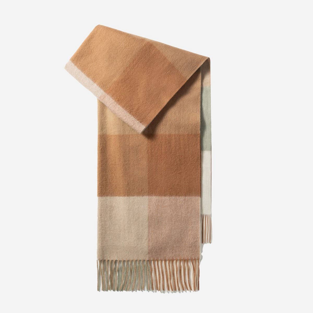 100% Wool Plaid Scarf – Long Warm Winter Wrap_CWASC1095