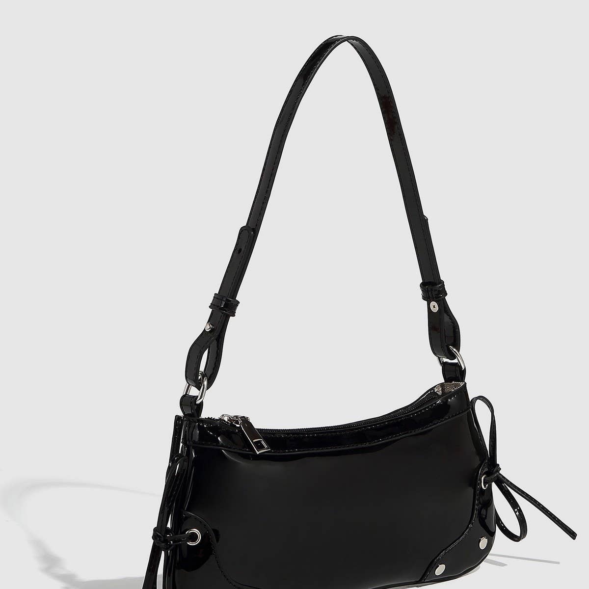 Solid Bowknot Shoulder Bag for Women_CWAB5683