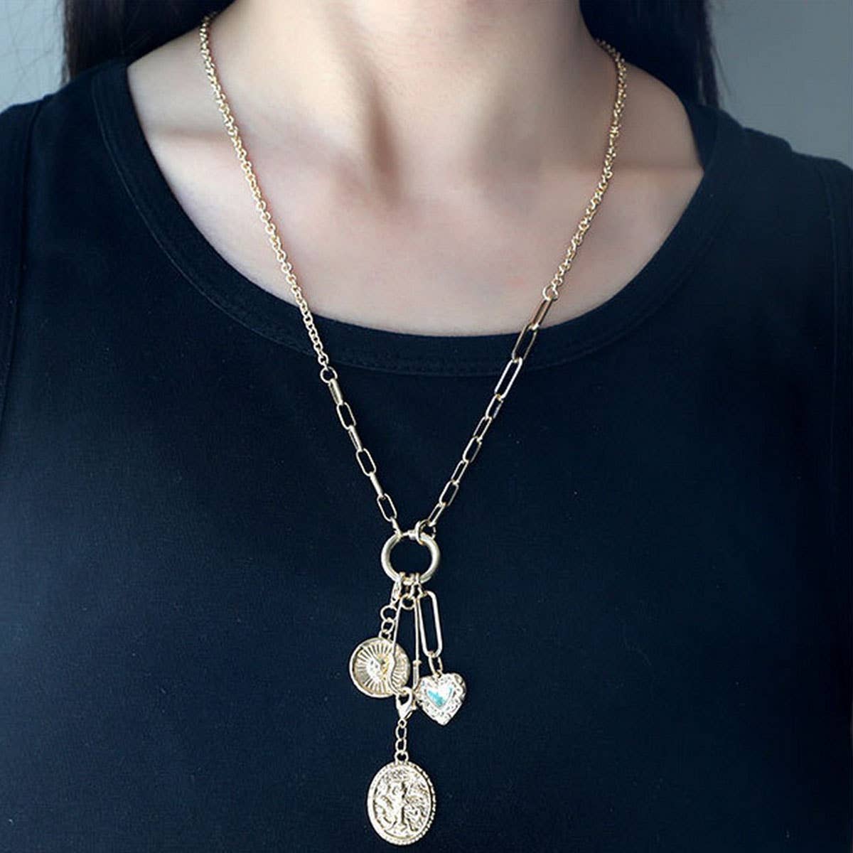 FASHION ORIGINAL DESIGN MULTI-PENDANT NECKLACE_CWAJE2830
