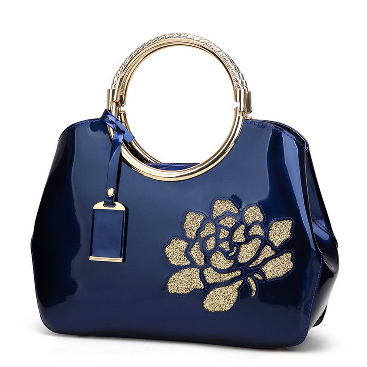 VINTAGE PRINT SHINY SHELL TOTE BAG_CWAB2640