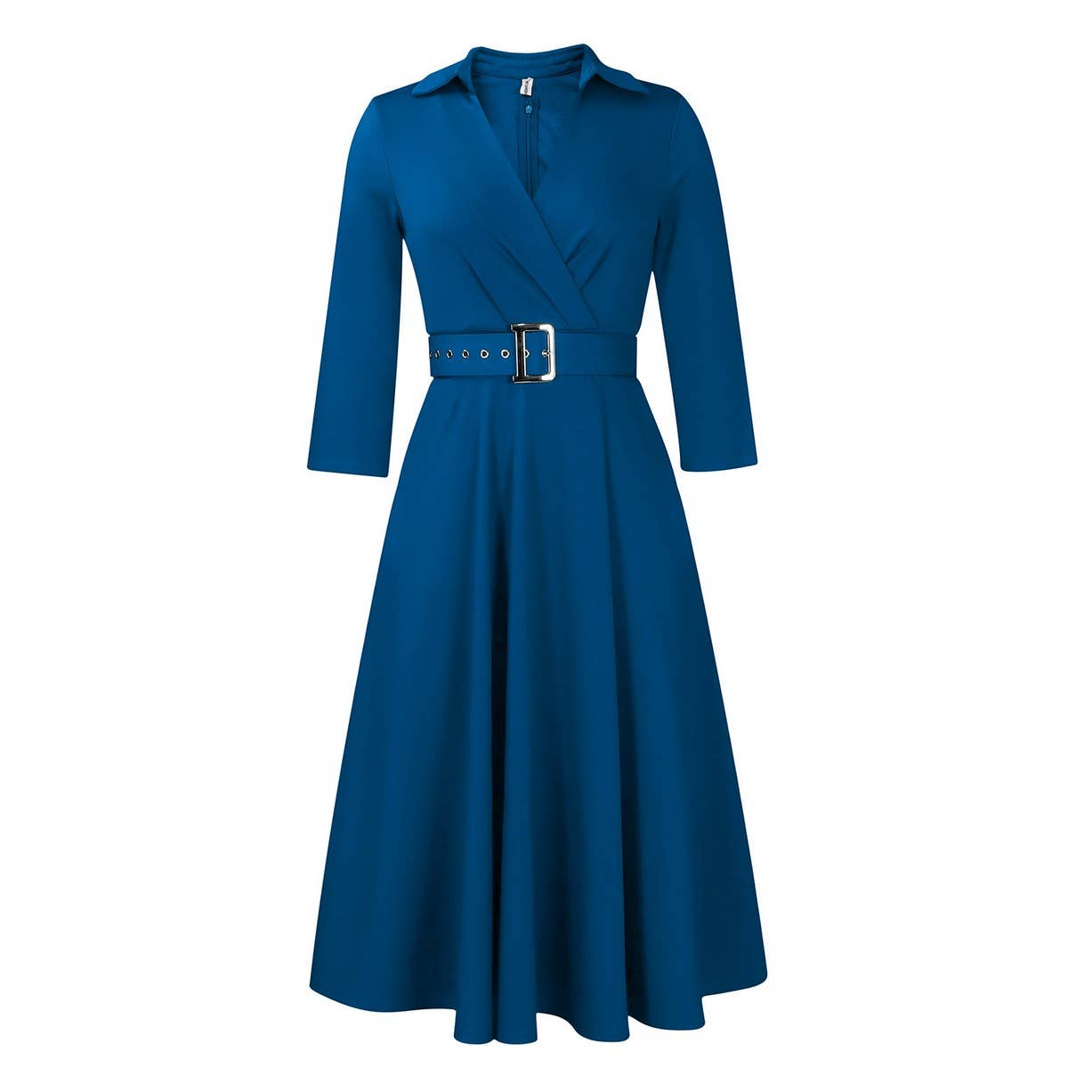 FASHIONABLE AND ELEGANT SOLID COLOR PLUS SIZEDRESS_CWDMD3659