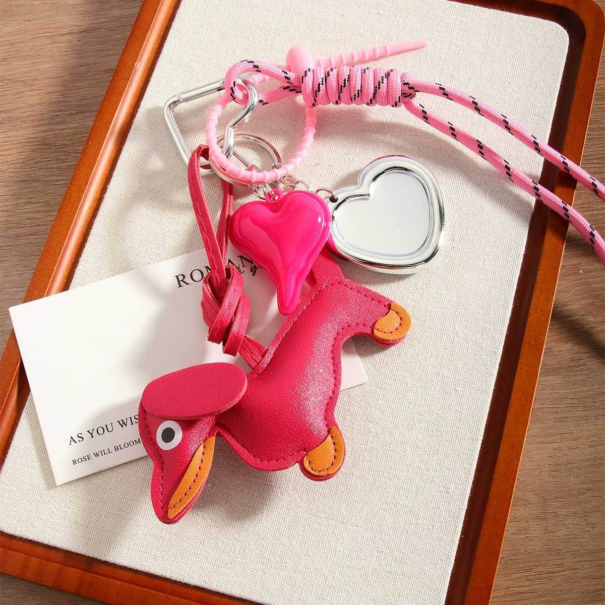 Retro Sausage Dog Keychain with Climbing Rope_CWMM7738