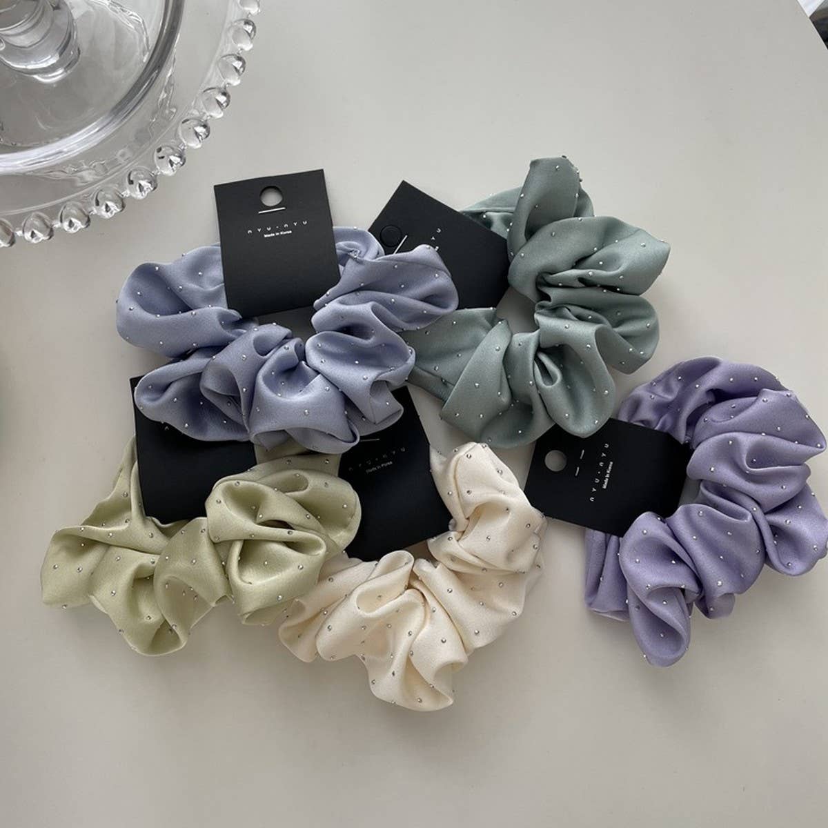 VINTAGE FRENCH STARS HAIR SCRUNCHIES_CWAHA1726