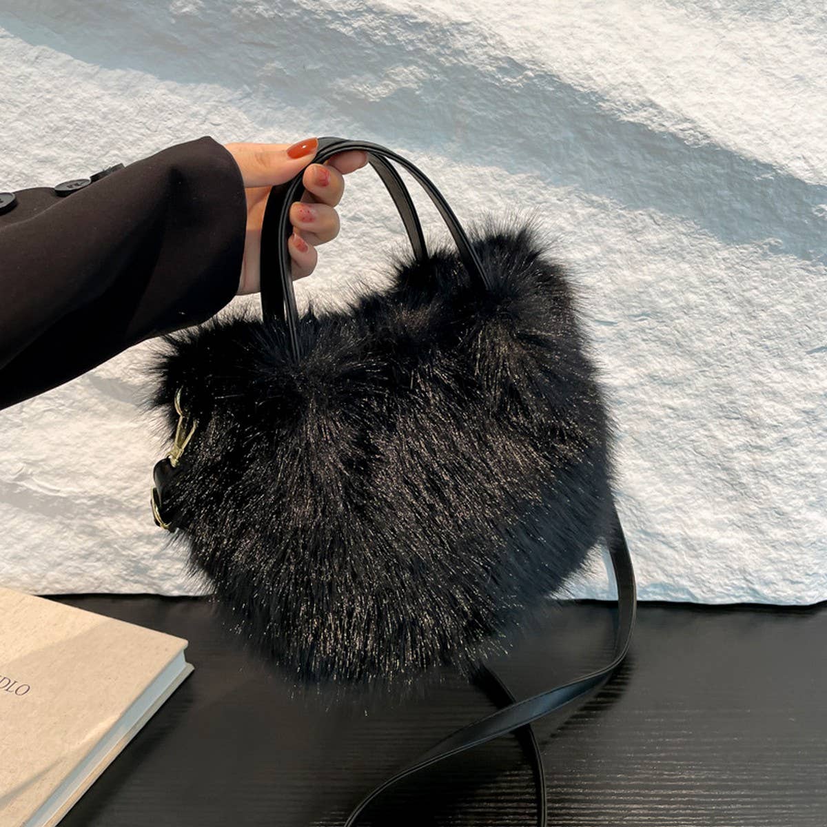 Fluffy Fox Handbag Women Fashion Crossbody_CUAB00560