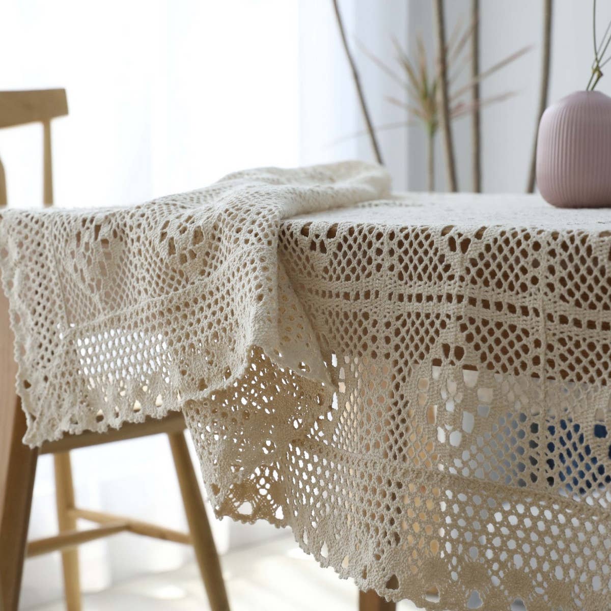 RETRO PASTORAL CROCHET HOLLOW ROUND TABLECLOTH_CWMM0949