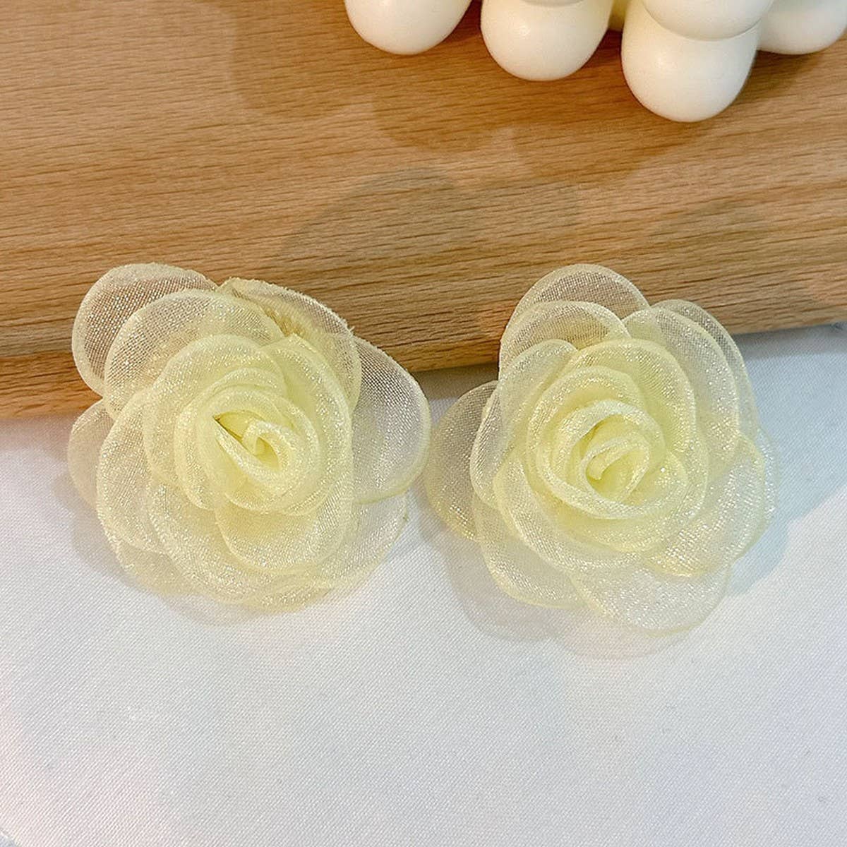 Handmade Lace Rose Stud Earrings ? Sweet & Minimal