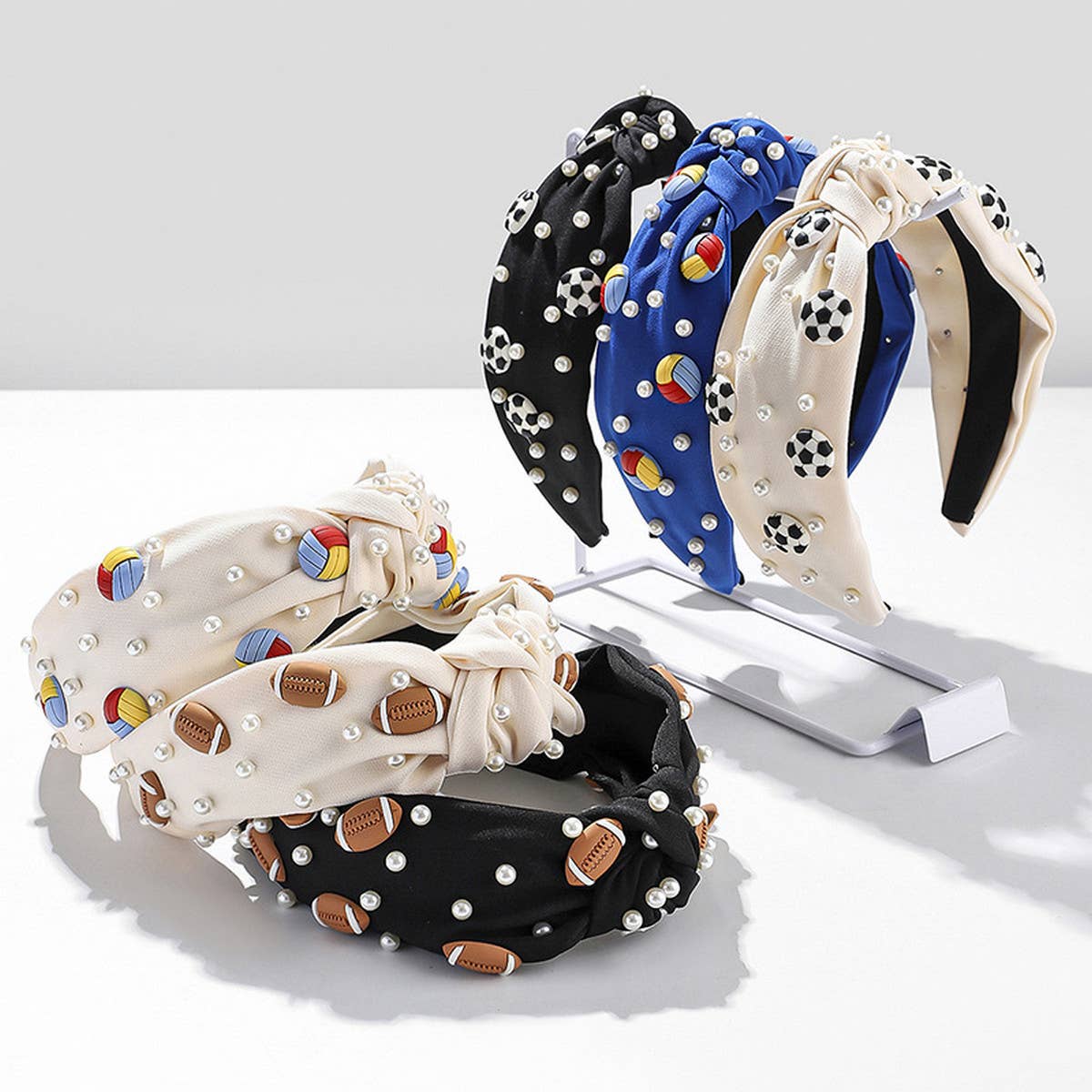 FOOTBALL BASKETBALL DECORATED PEARL HEADBAND