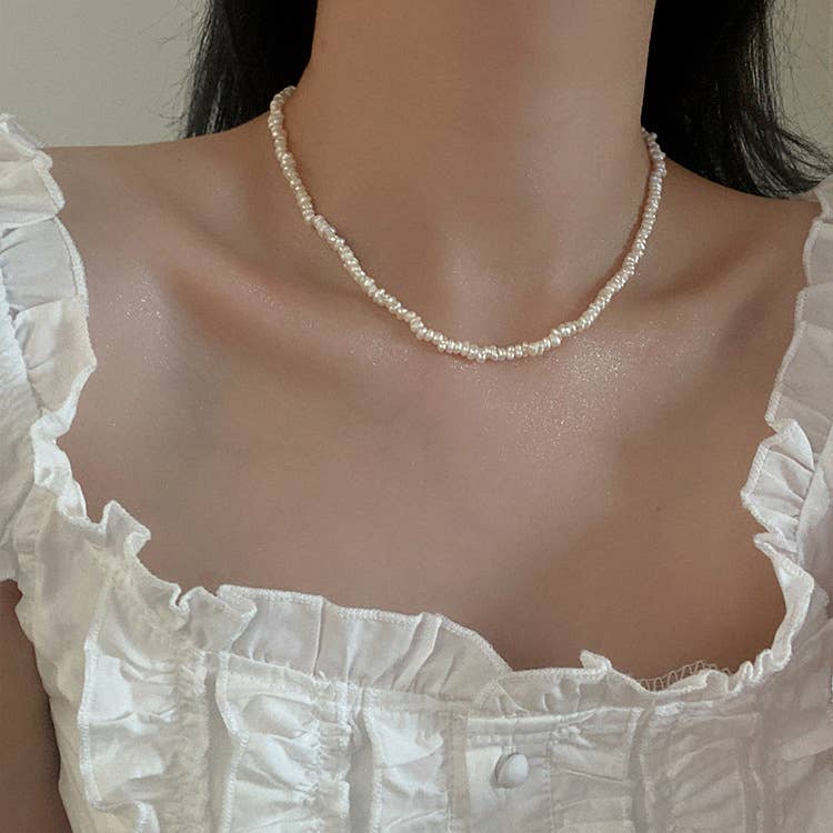 French retro freshwater pearl series necklace