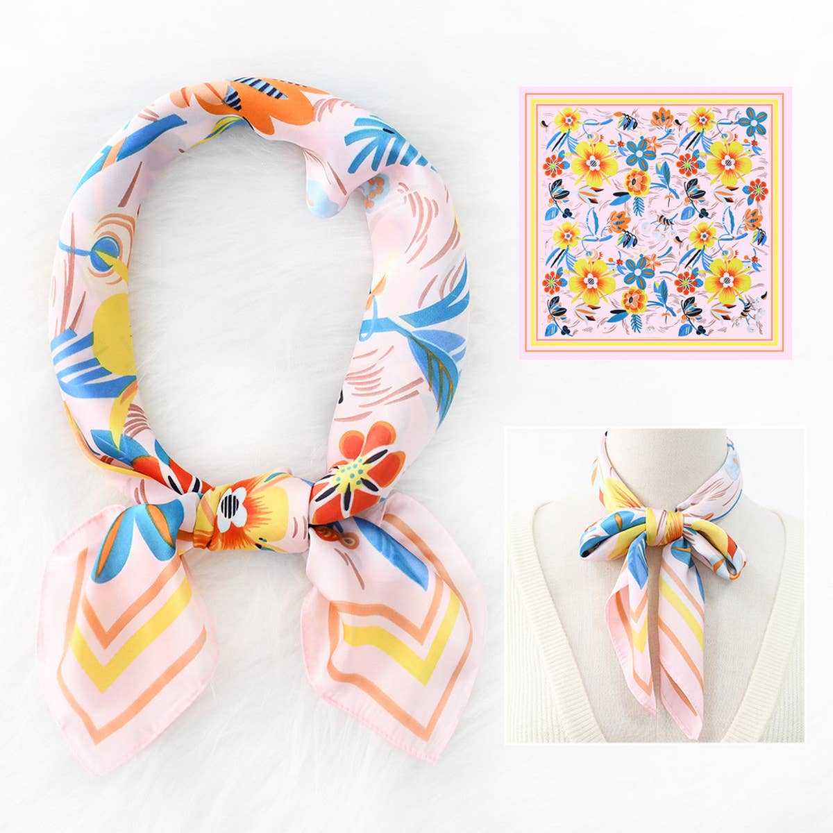 Floral Print Scarf ? Vintage Neck & Head Wrap