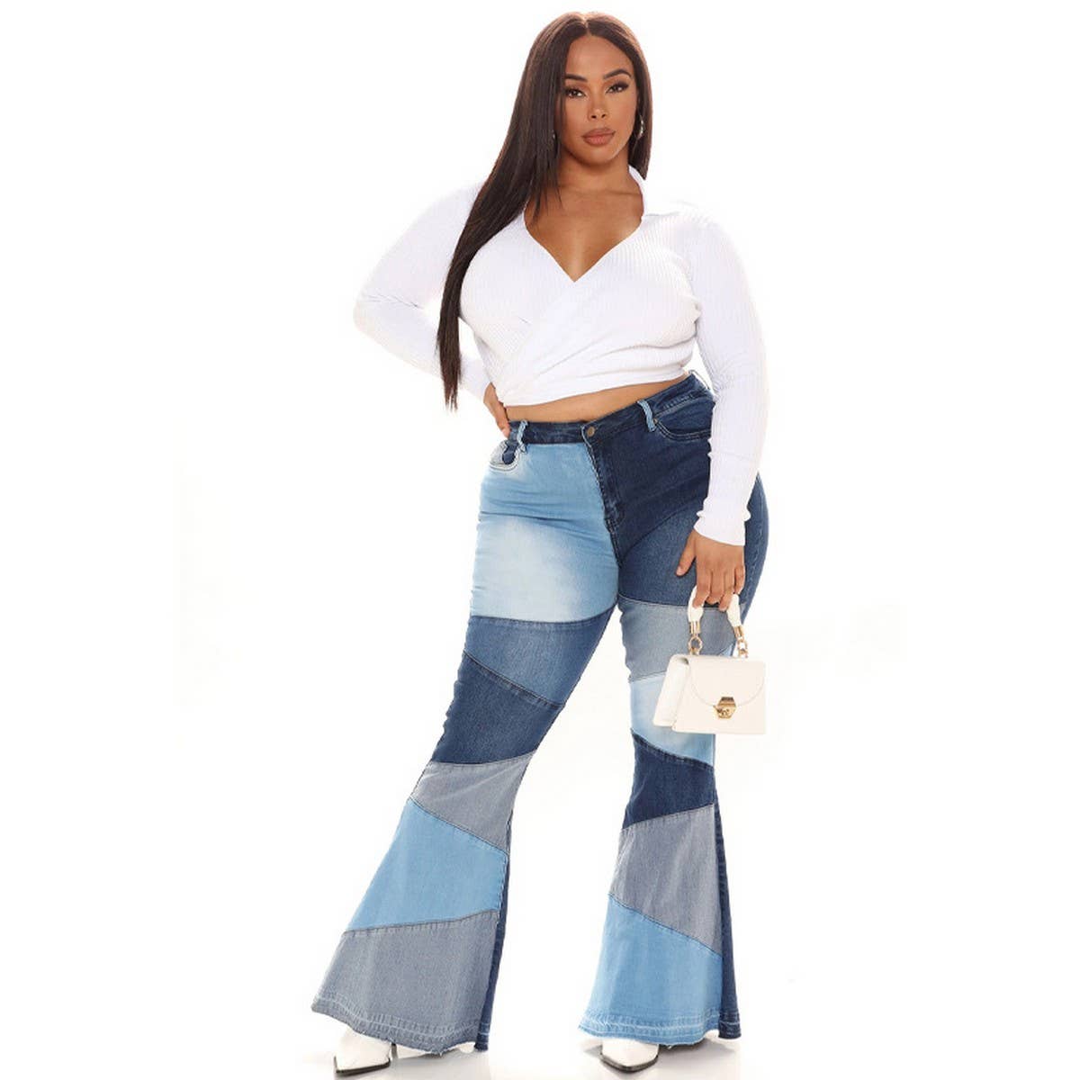 RETRO HIGH WAISTED FLARED PANTS JEANS_CWJP0175