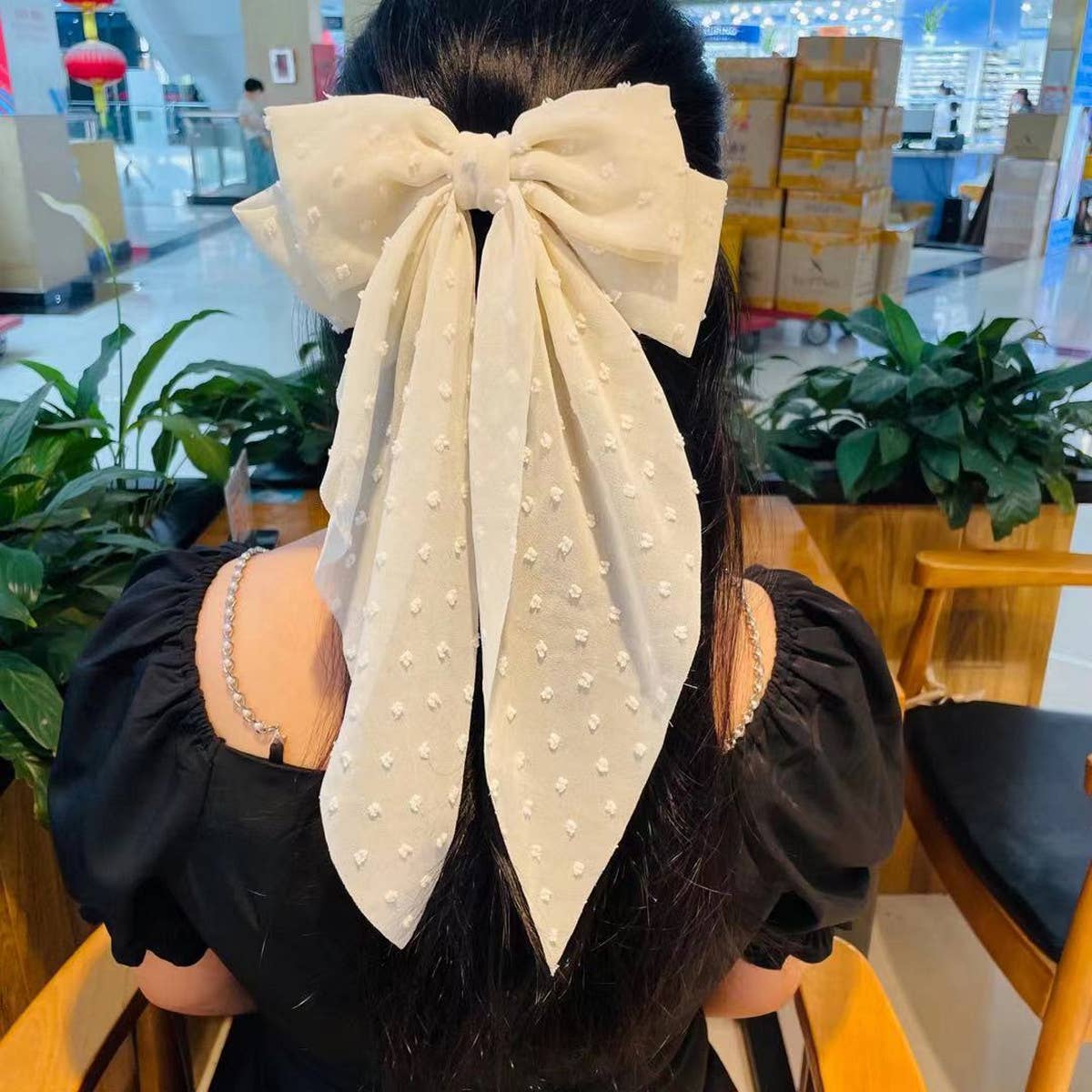 BIG BOW HEADBAND RIBBON HAIRPIN_CWAHA0855